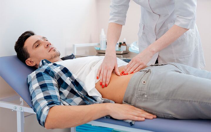 In examination by the patient doctor