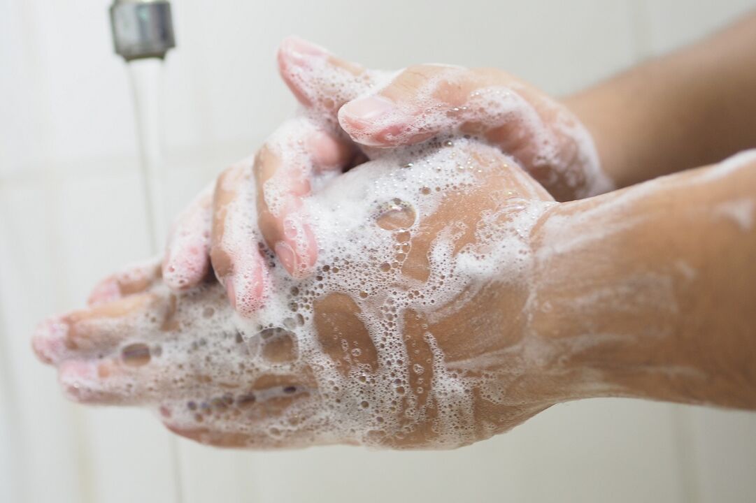 wash hands with soap to prevent parasite infection